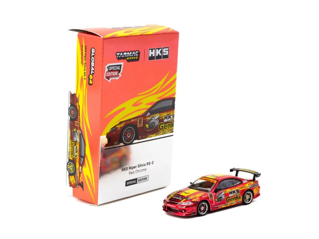 Tarmac Works 1/64 HKS Hyper Silvia RS2 Chrome Red - Tokyo Auto Salon 2025 Special Edition