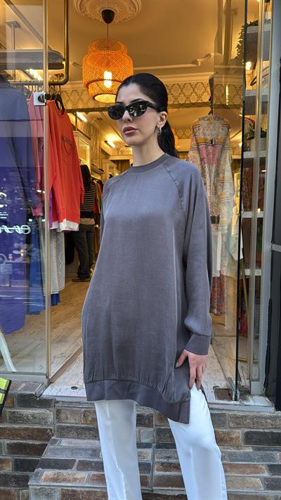 10665 İpek-Qupra Tunik-Antrasit
