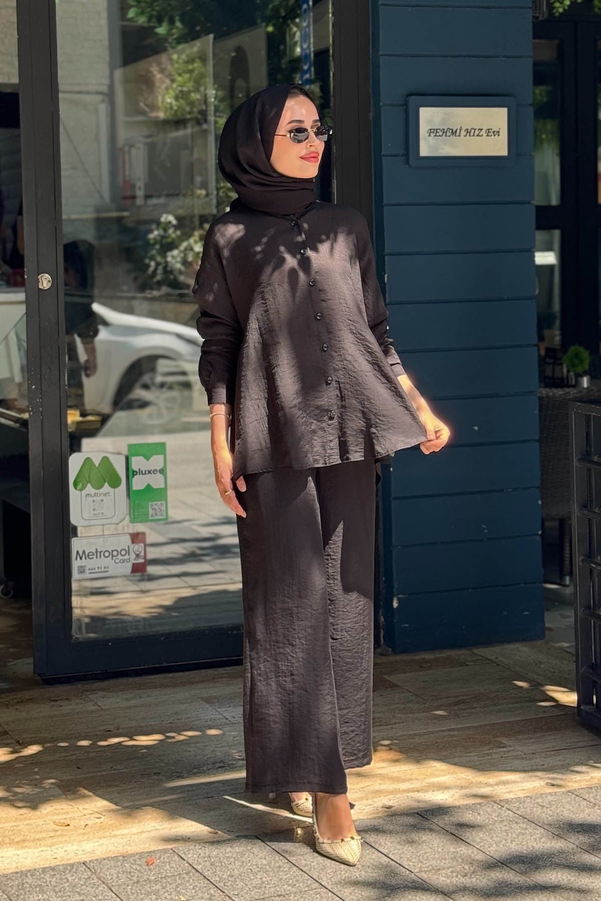 al-MARWAH Pantolonlu Takım 203042 Siyah