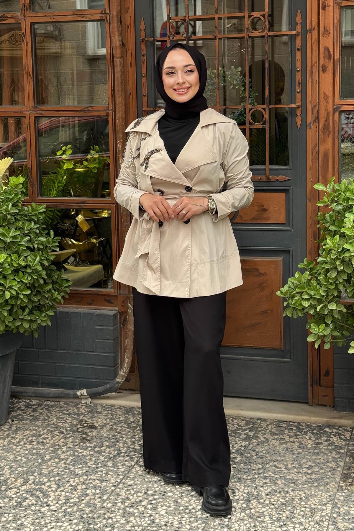 alMARWAH Ceket 404967-1 Bej