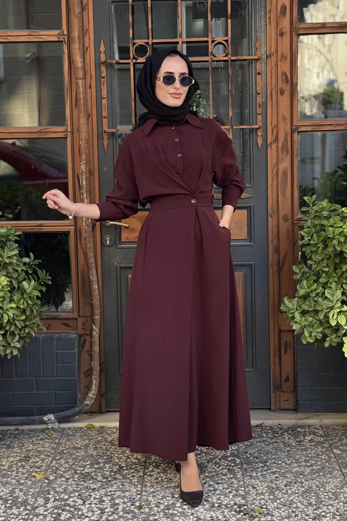 alMARWAH Elbise 303876 Bordo