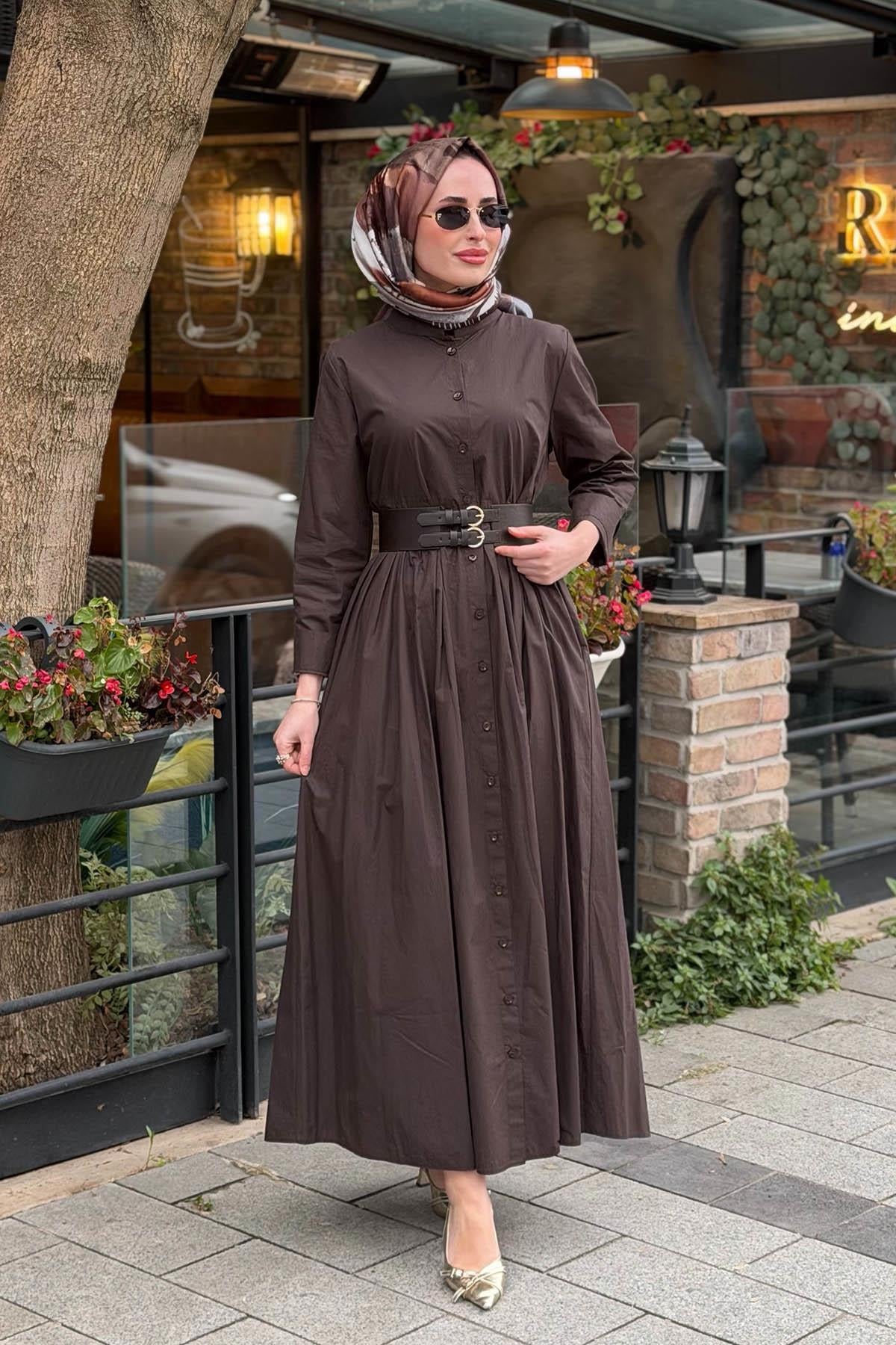 alMARWAH Elbise 303898 Kahve