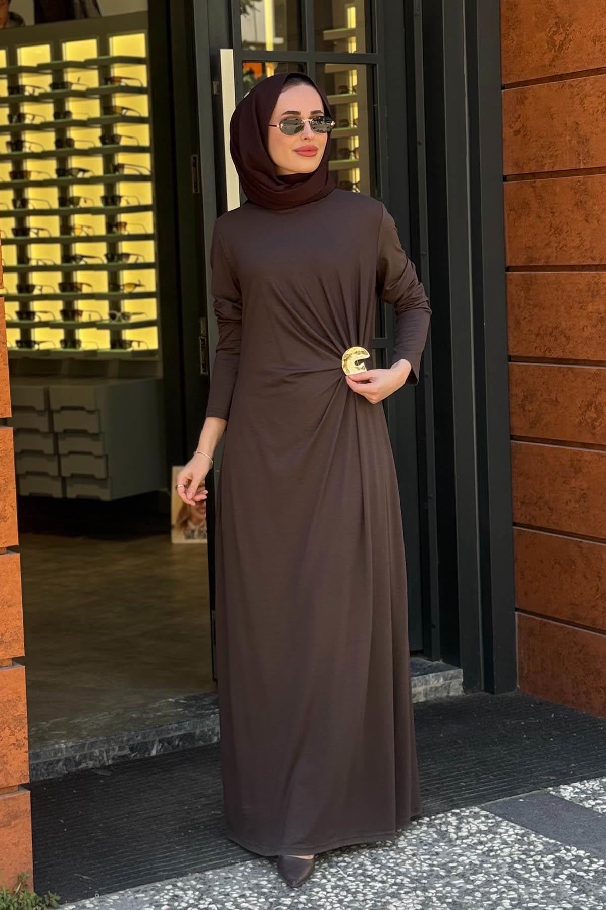 alMARWAH Elbise 303920 Kahve