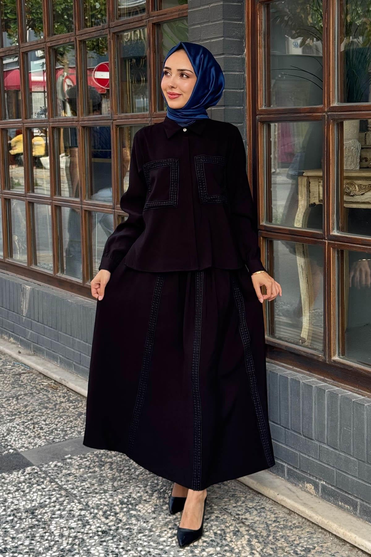 alMARWAH Etekli Takım 202869 Siyah