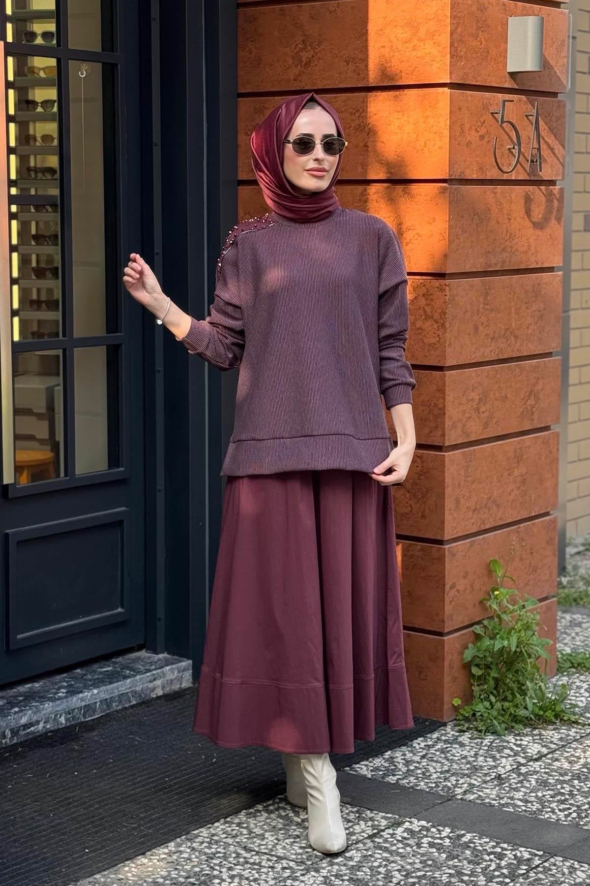 alMARWAH Etekli Takım 202908 Bordo