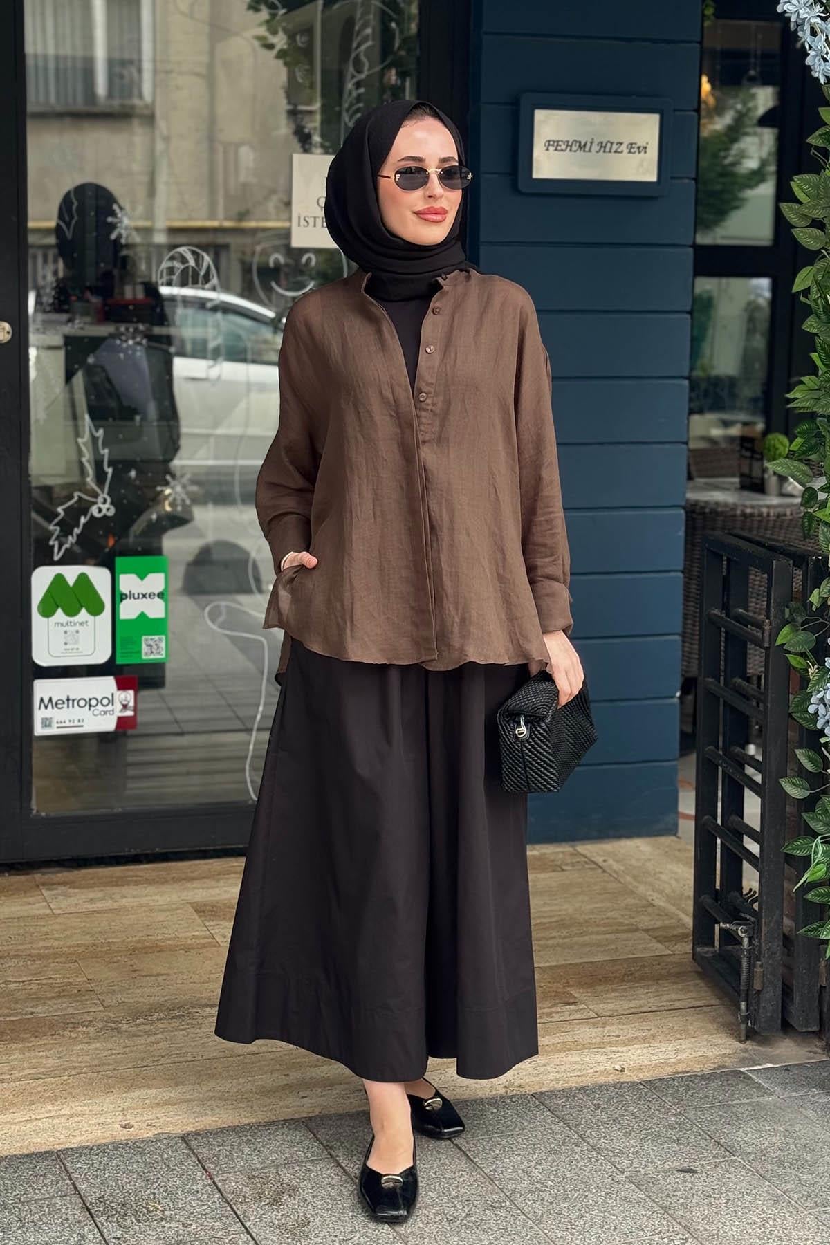 alMARWAH Gömlek 101008 Kahve