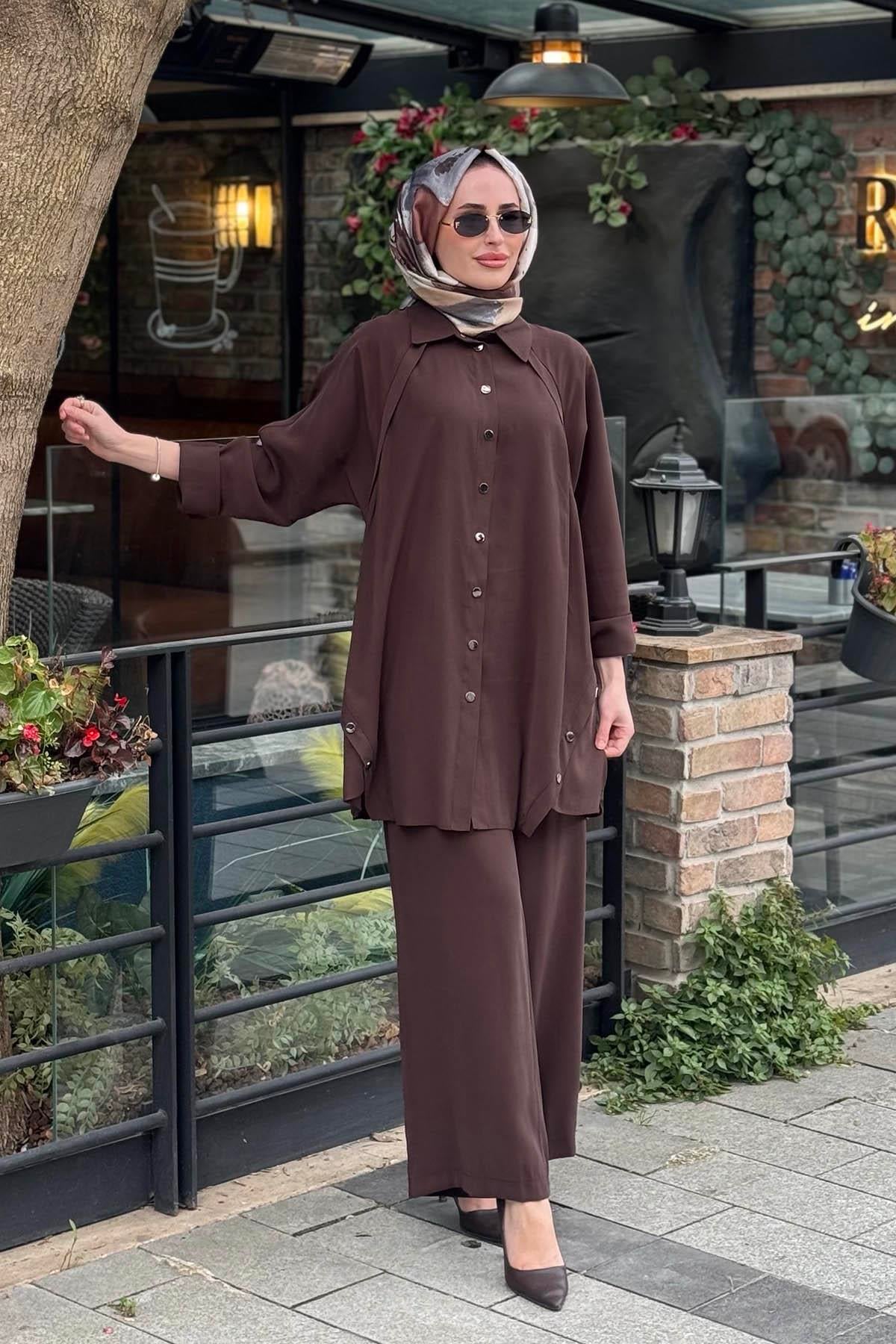 alMARWAH Pantolonlu Takım 202990 Kahve