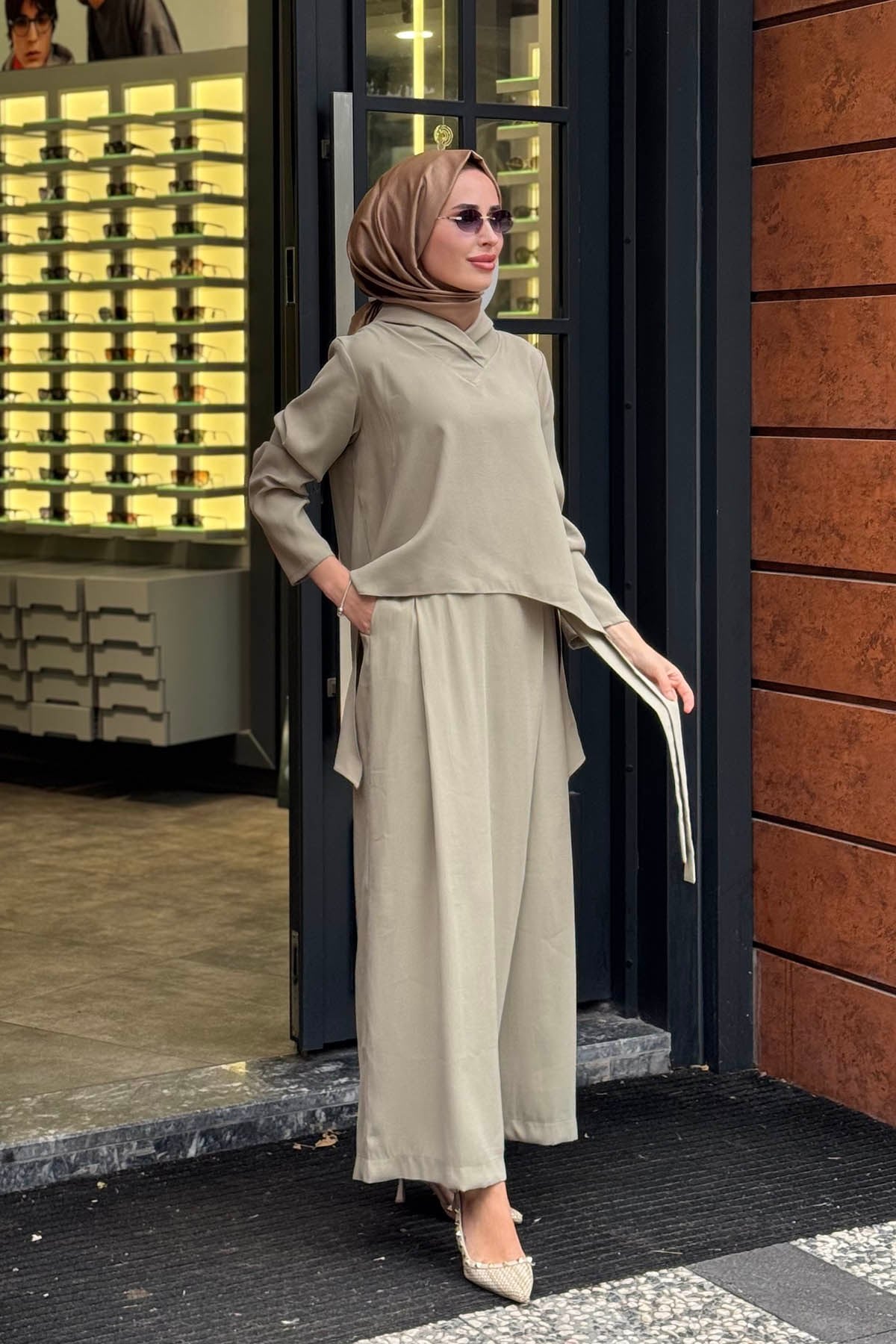 alMARWAH Pantolonlu Takım 203065 Çağla Yeşili