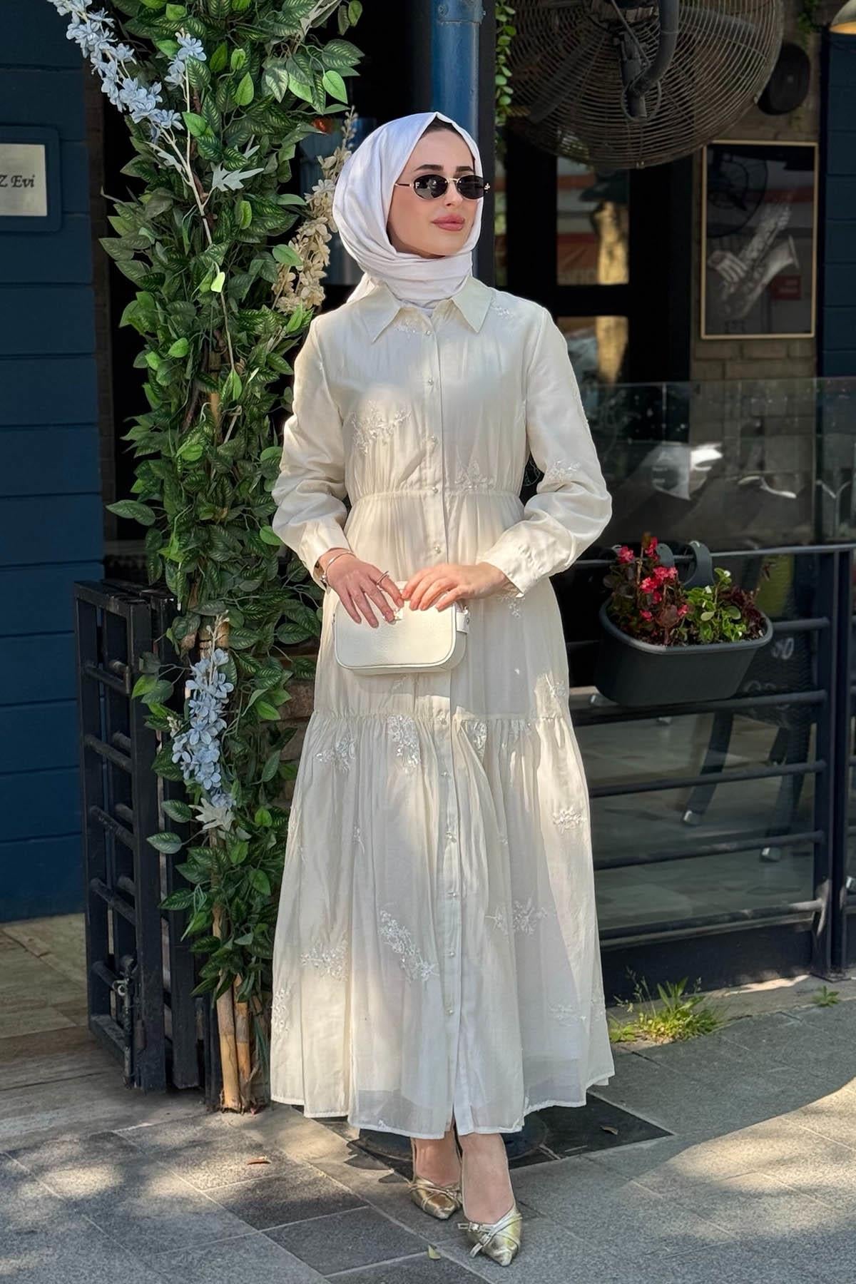 ceremony Elbise 26Y732 Krem