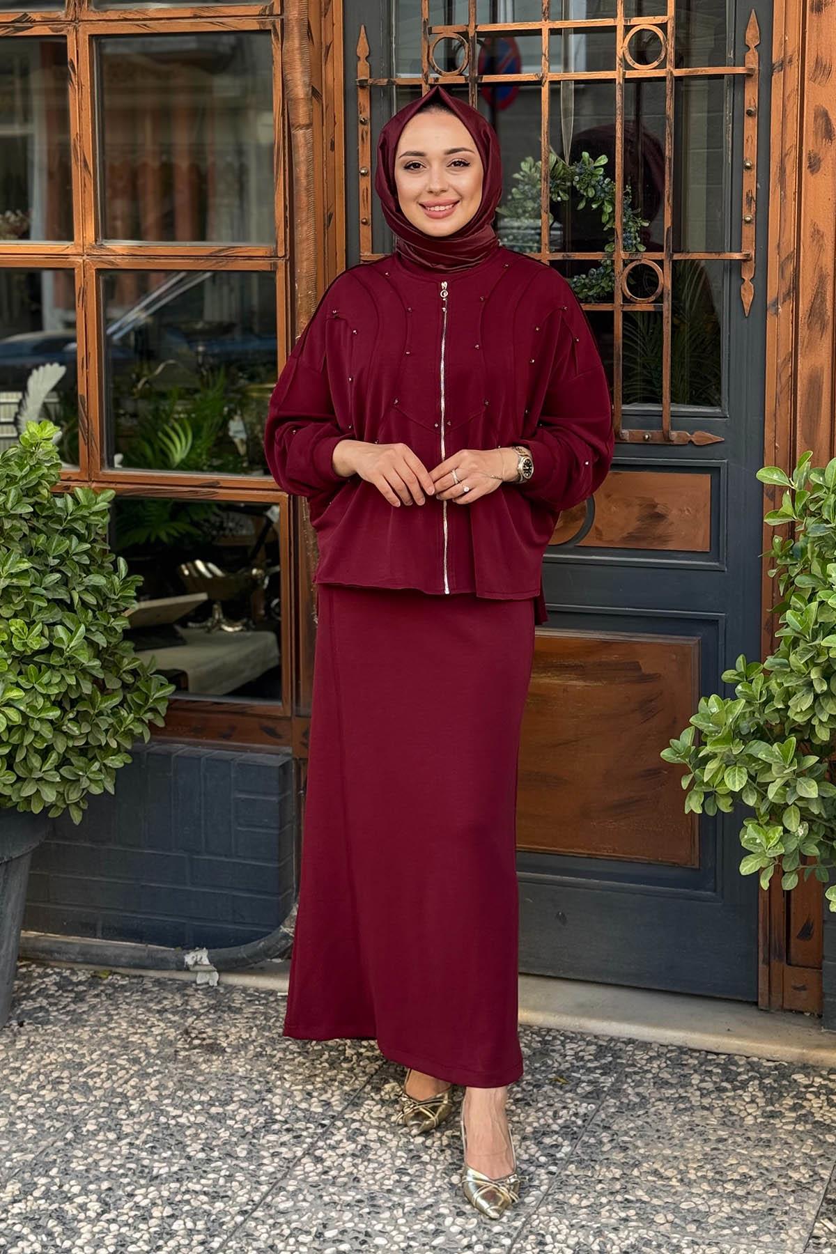 ceremony Elbise W-6952 Bordo