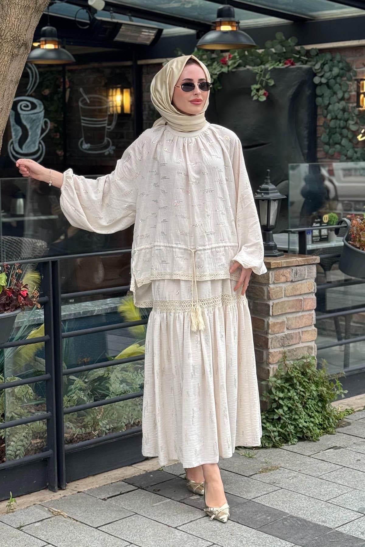 ceremony Etekli Takım 26Y976 Bej