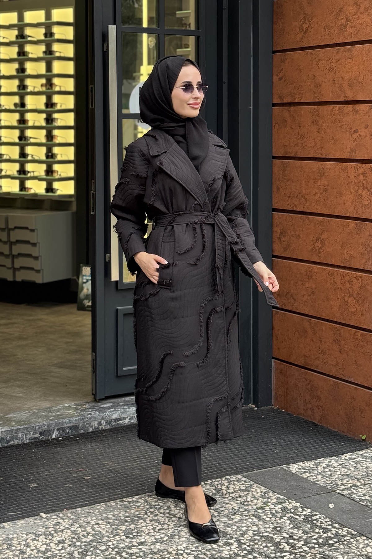 ceremony Kapitone Trenç 26K836 Siyah