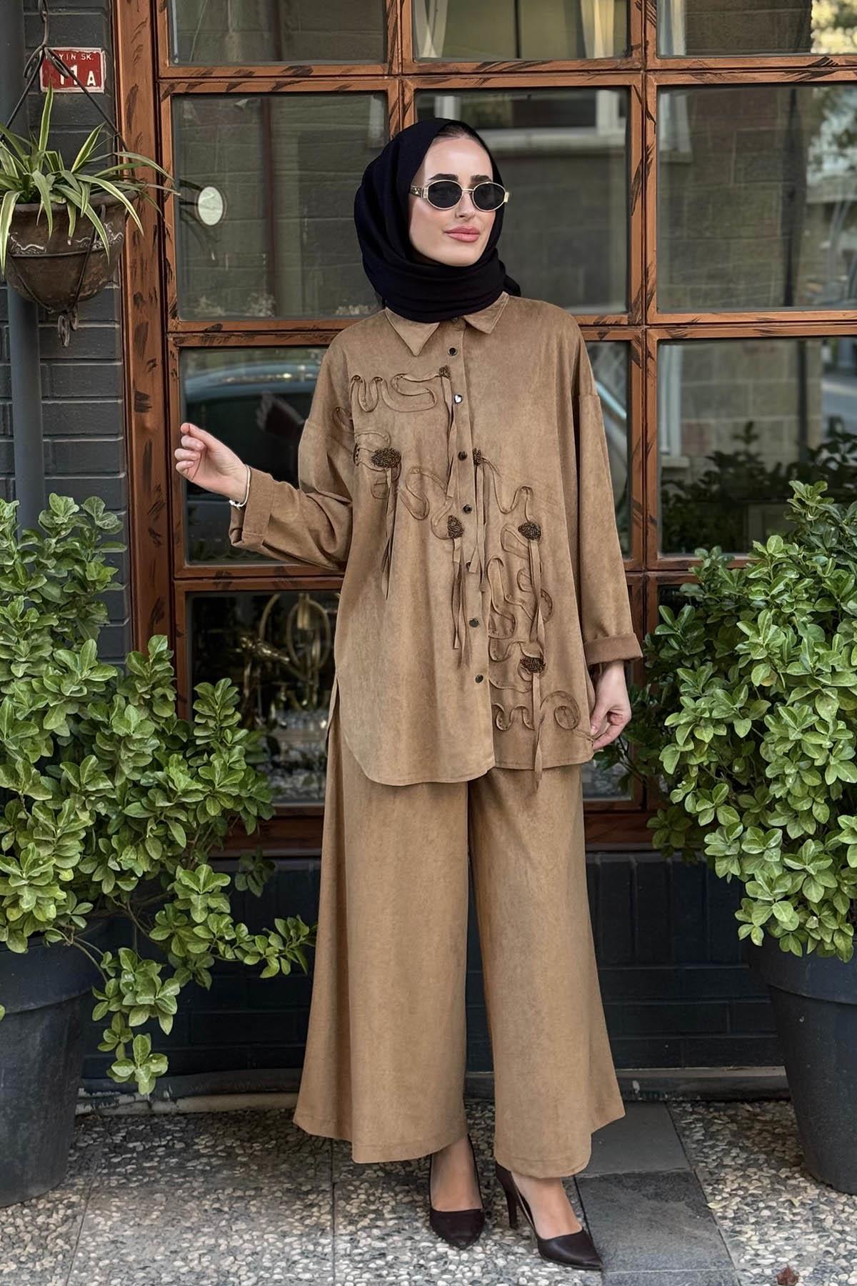 ceremony Lase Pantolonlu Takım W-6957 Camel