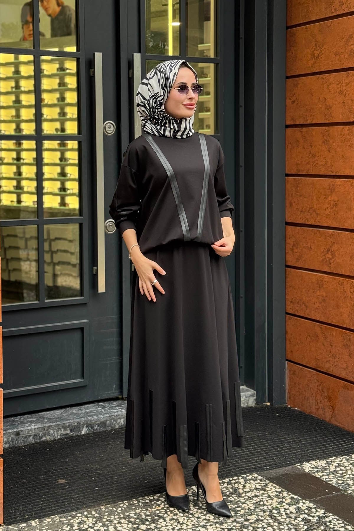 CEREMONY Luna Etekli Takım 26K904 Siyah