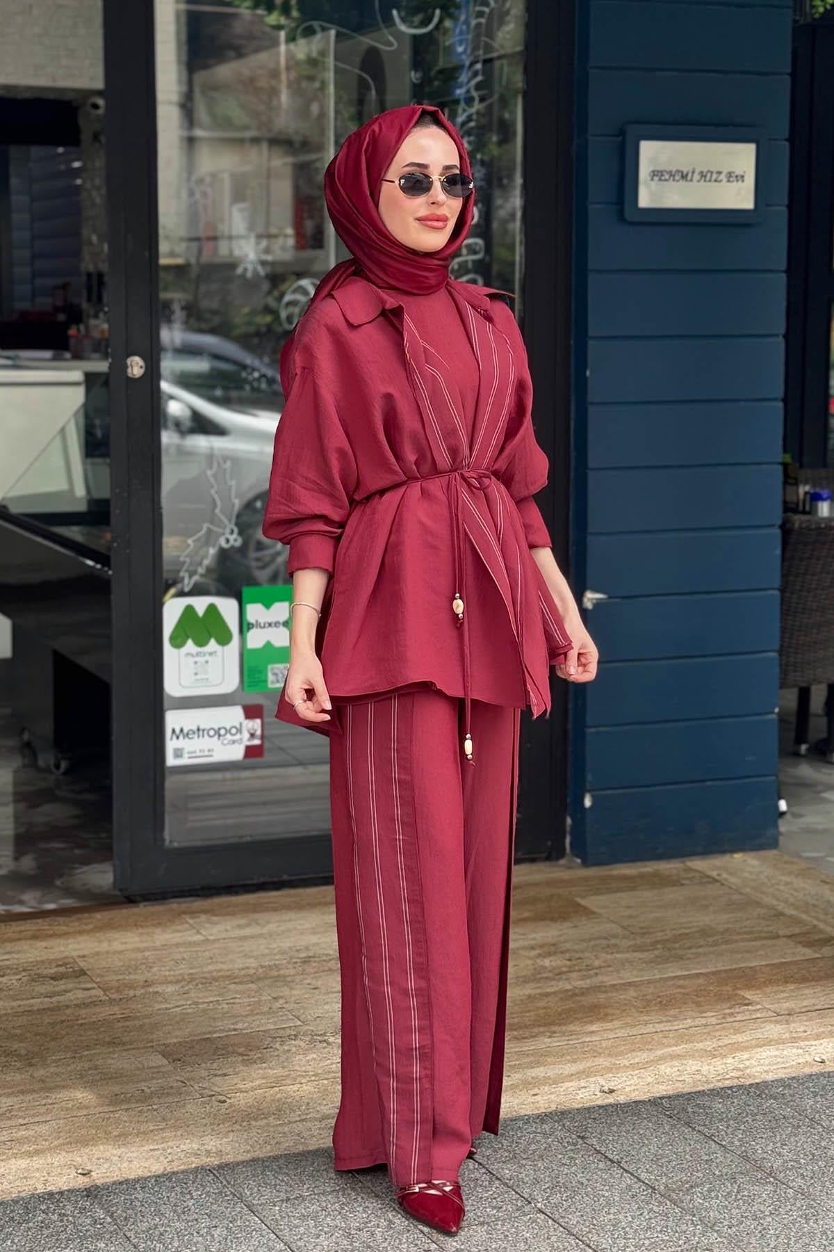 ceremony Miranda 3'lü Pantolonlu Takım 26Y963 Bordo