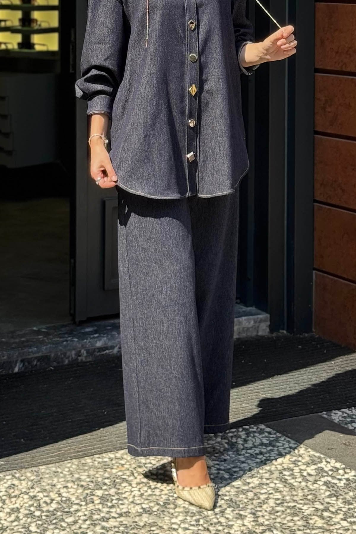 CEREMONY Palozzo Denim Pantolon 26K318 Lacivert