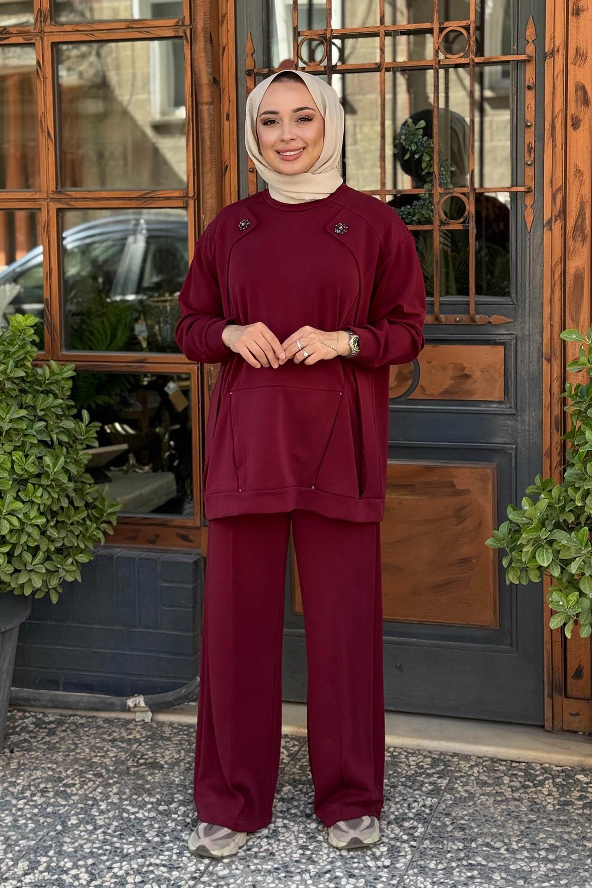 ceremony Pantolonlu Takım W-6947 Bordo