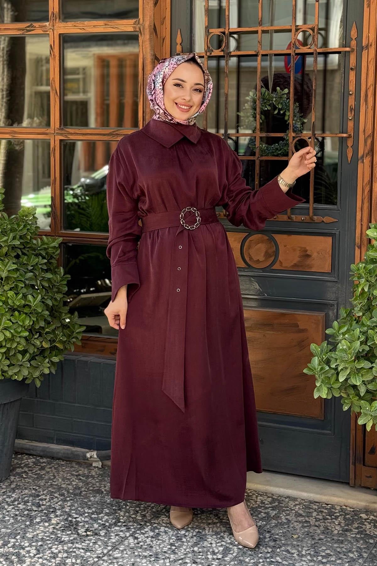 CLANDE Elbise 2502-5001 Bordo