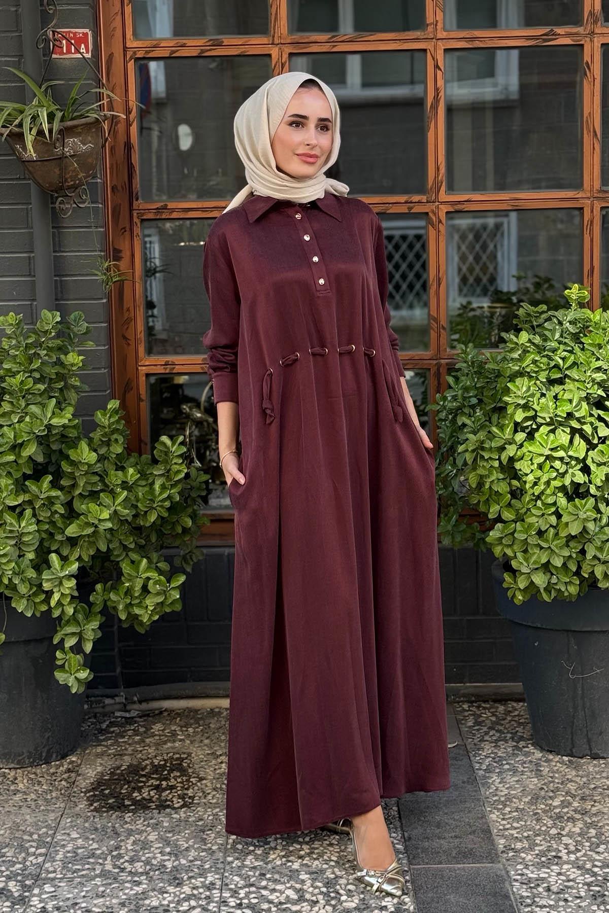 CLANDE Elbise 2502-5007 Bordo