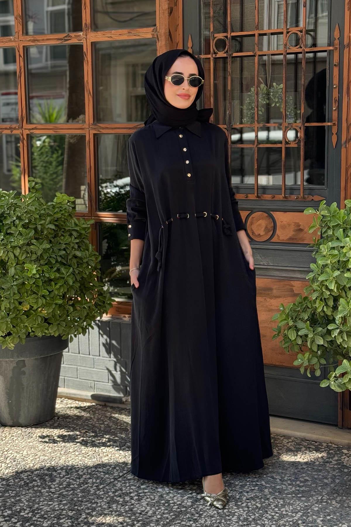 CLANDE Elbise 2502-5007 Siyah