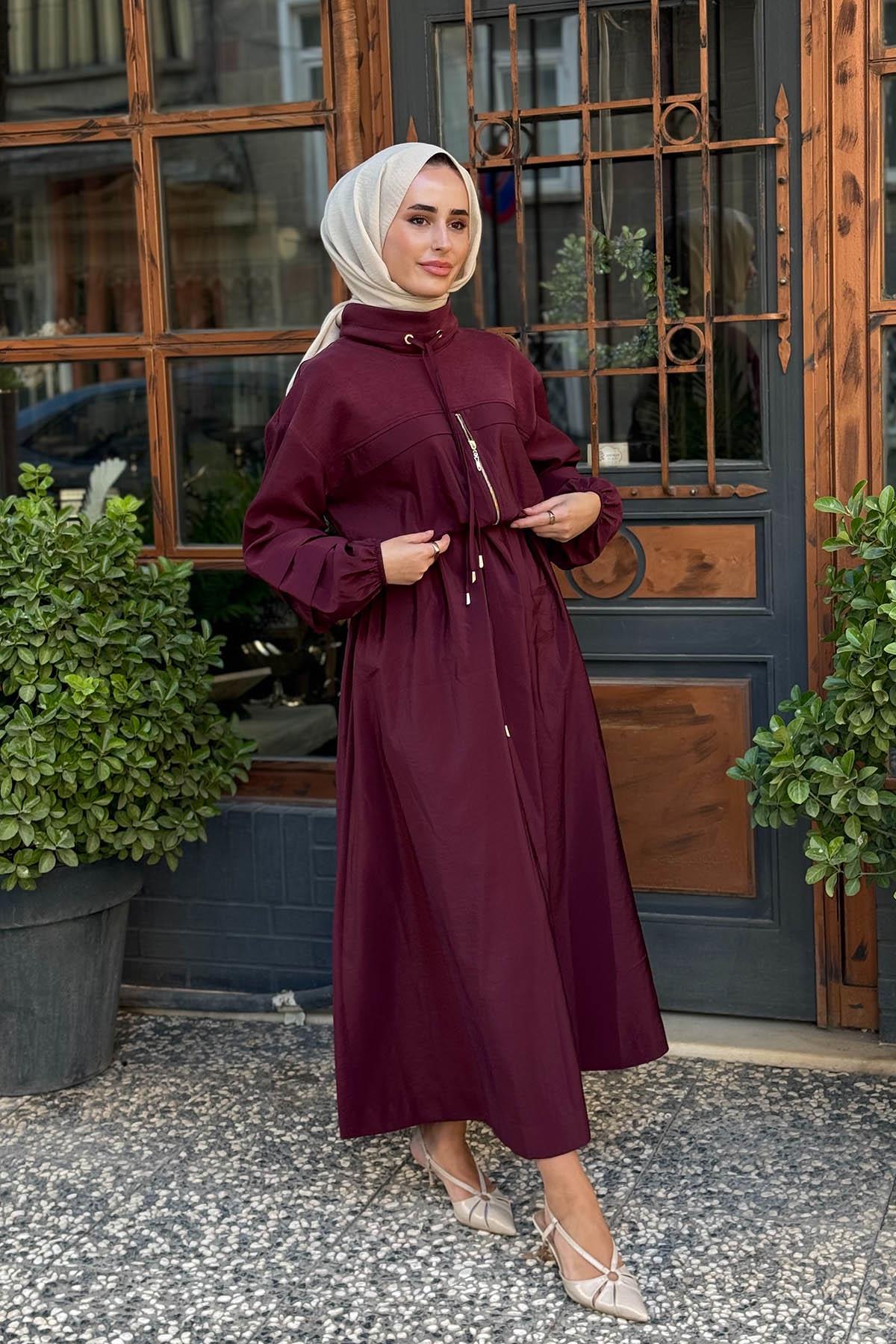 CLANDE Elbise 2502-5009 Bordo