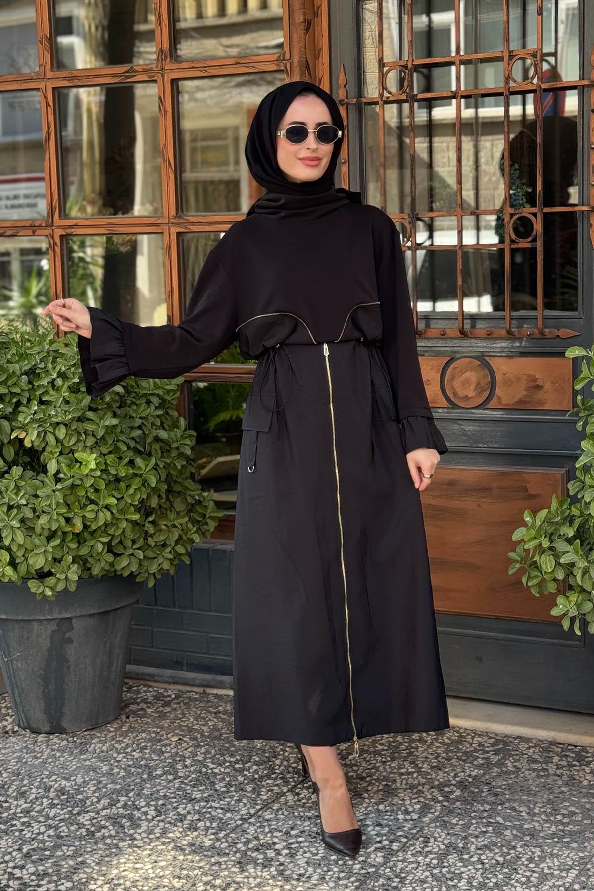 CLANDE Elbise 2502-5010 Siyah