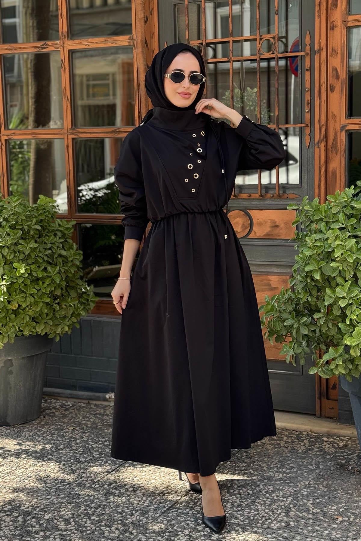CLANDE Elbise 2502-5016 Siyah