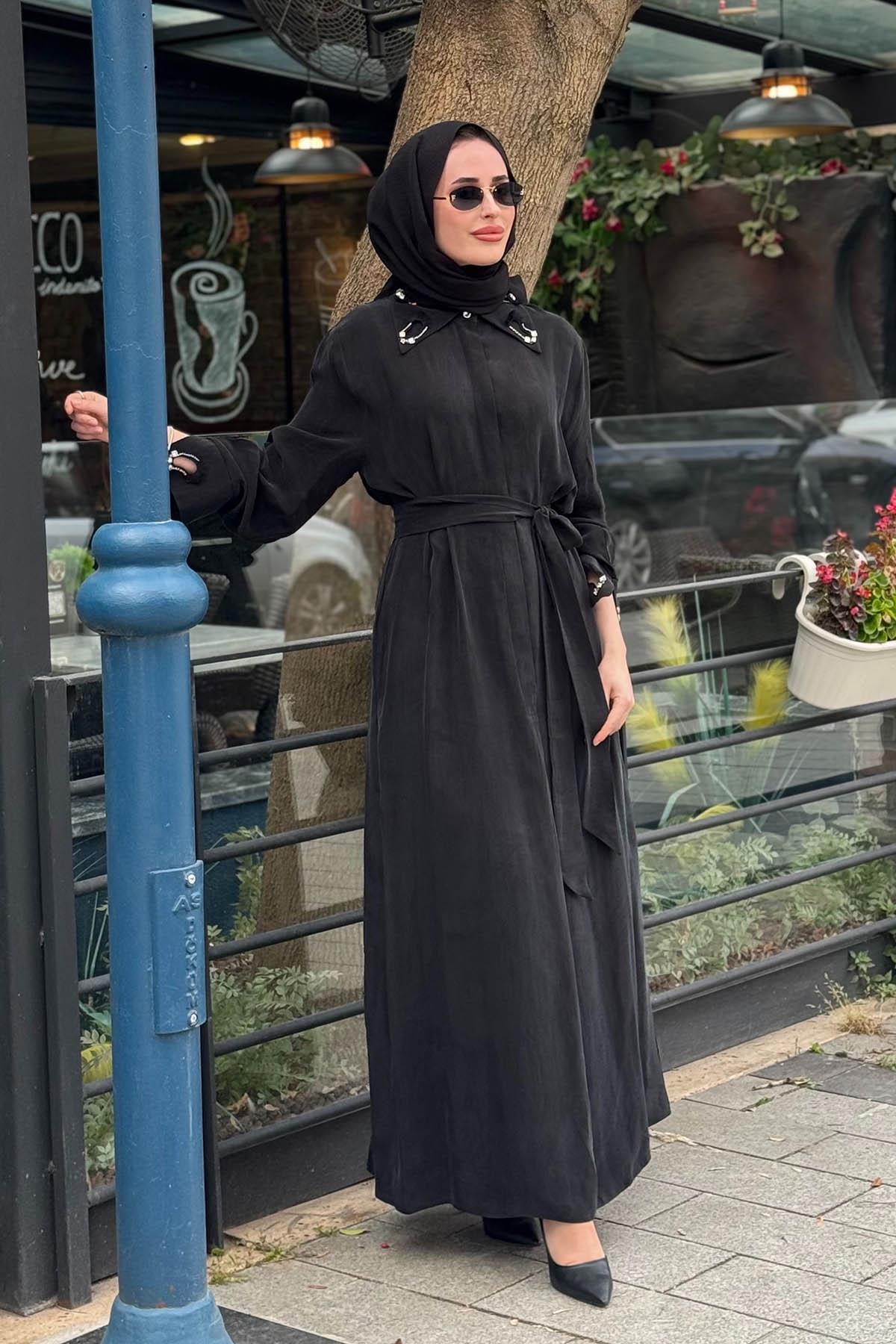 CLANDE Elbise 2601-5001 Siyah