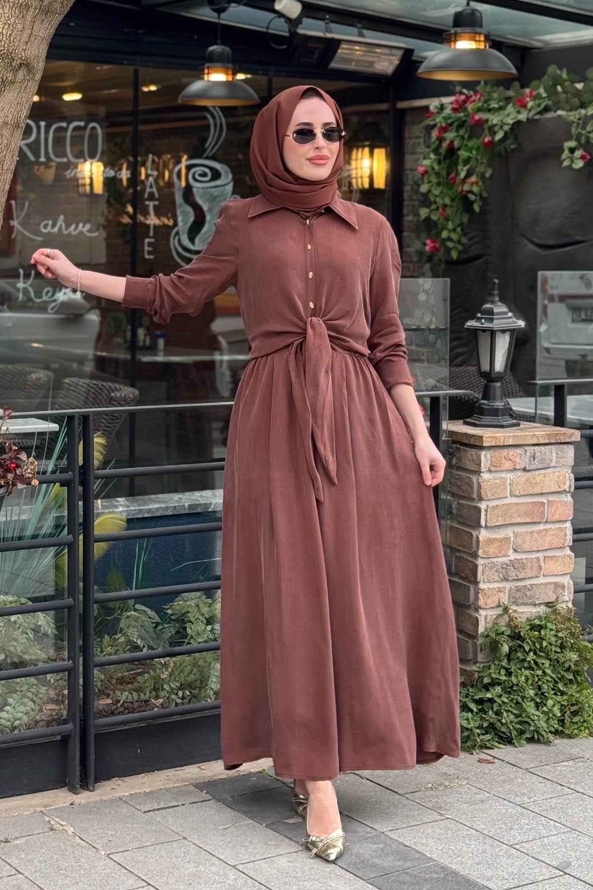 CLANDE Elbise 2601-5005 Soğan Kabuğu