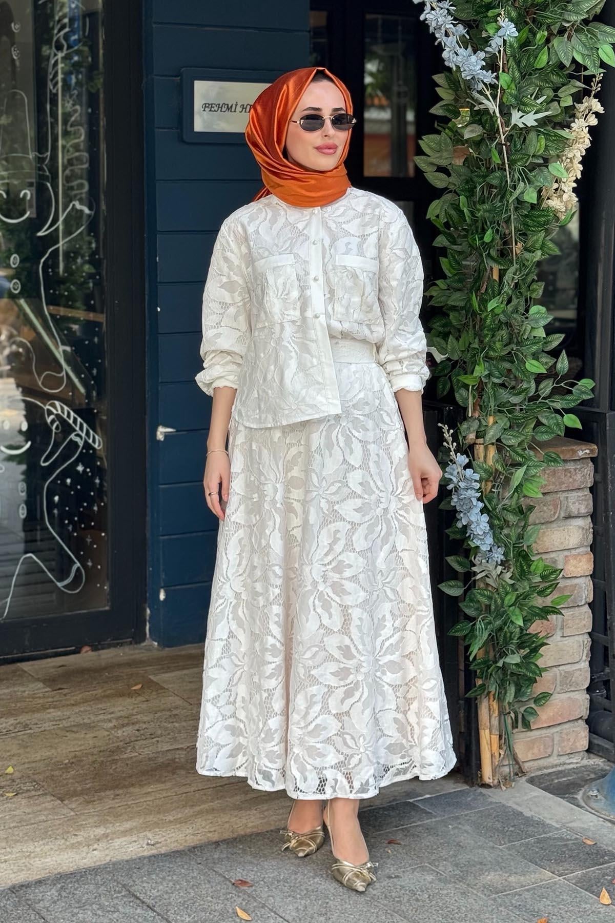 CLANDE Etekli Takım 2601-3042T Ekru