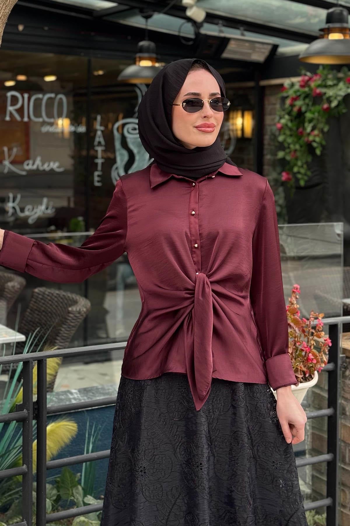 CLANDE Gömlek 2601-3015 Bordo