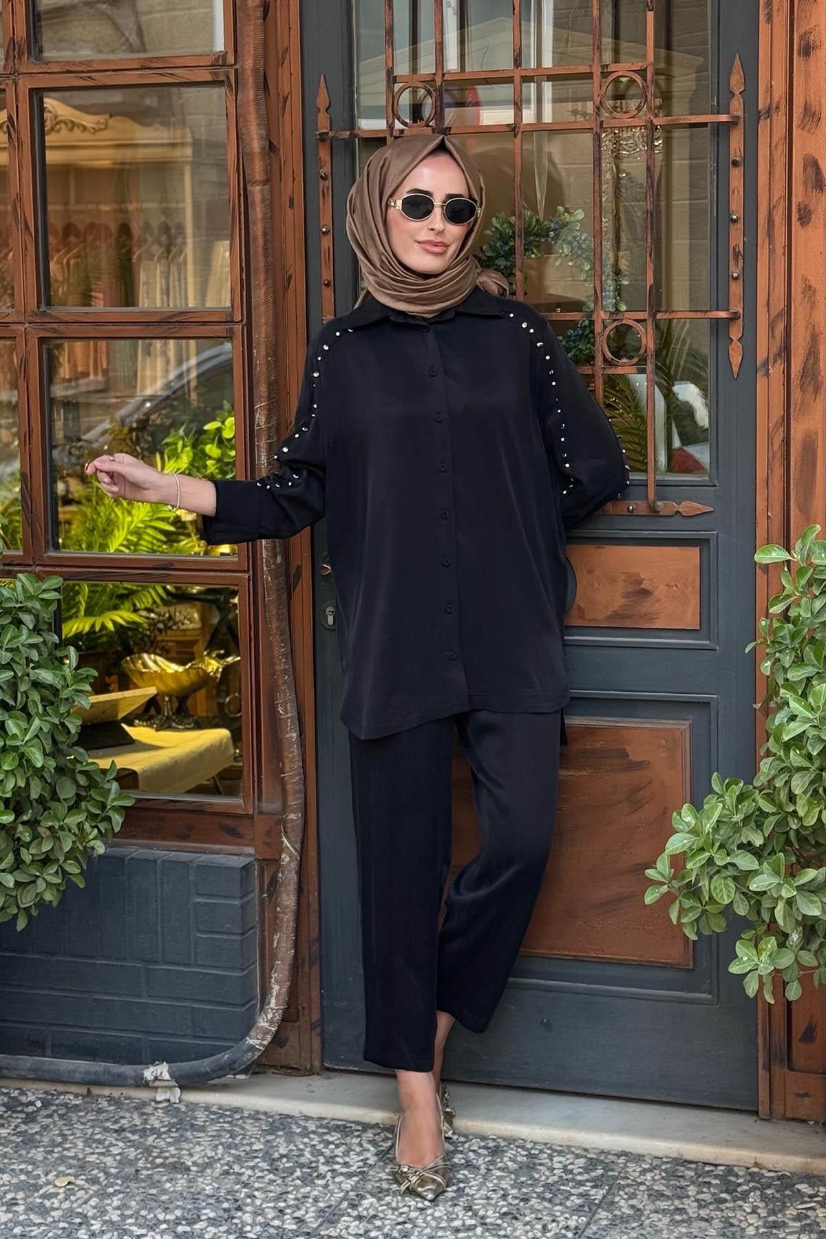 CLANDE Pantolonlu Takım 2502-3013 Siyah