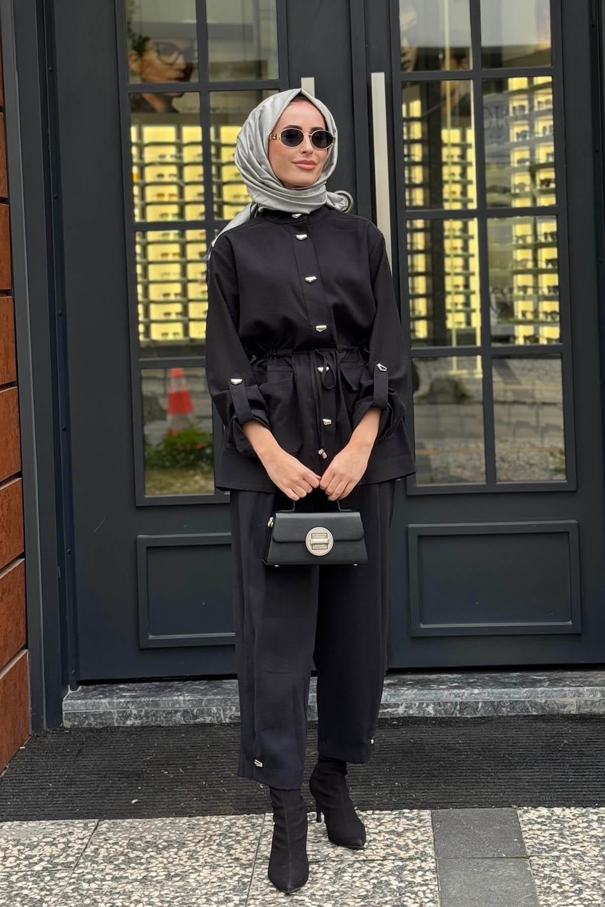 CLANDE Pantolonlu Takım 2502-4003 Siyah