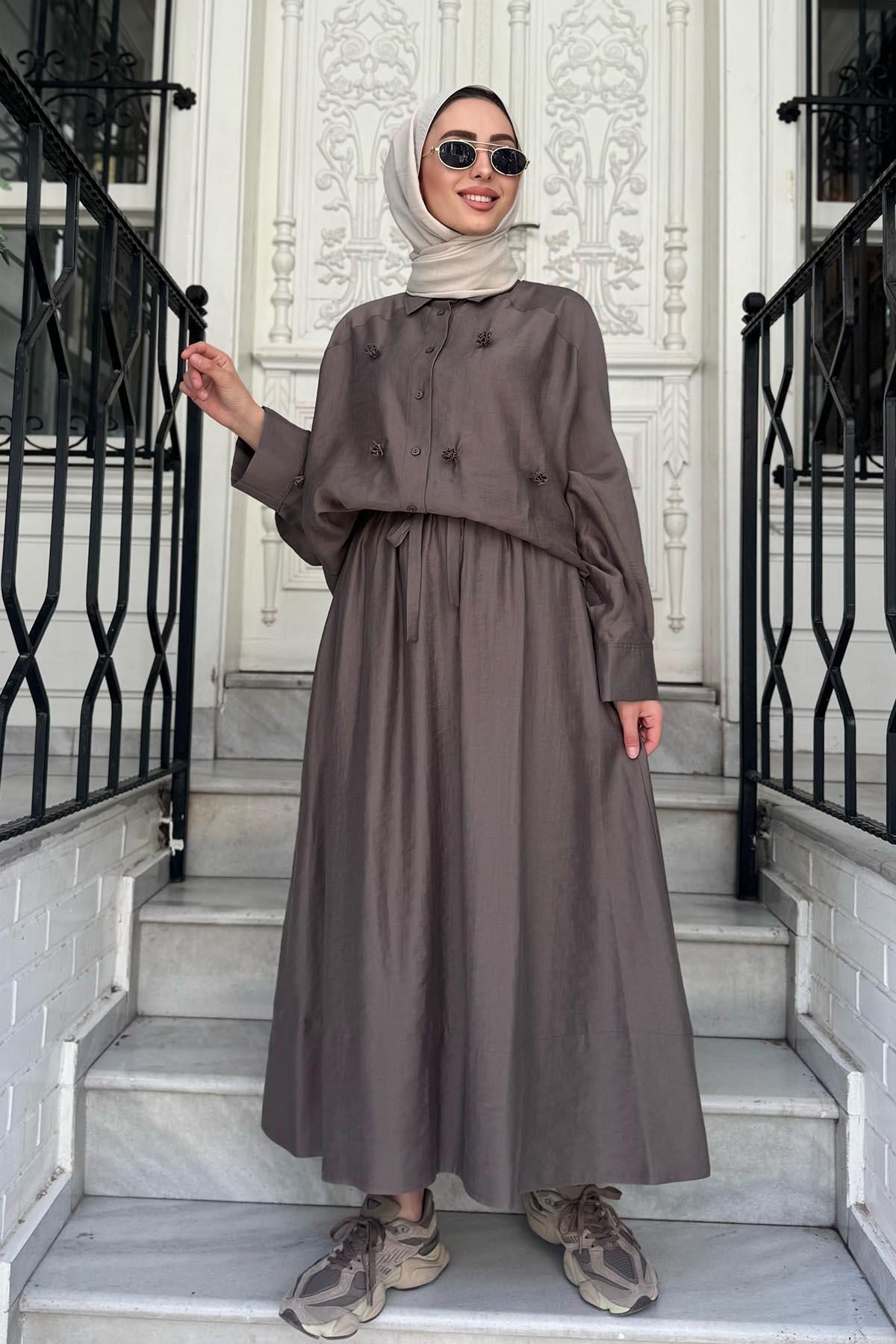 Cloche Etekli Takım CL25Y02CL376601 Kahverengi