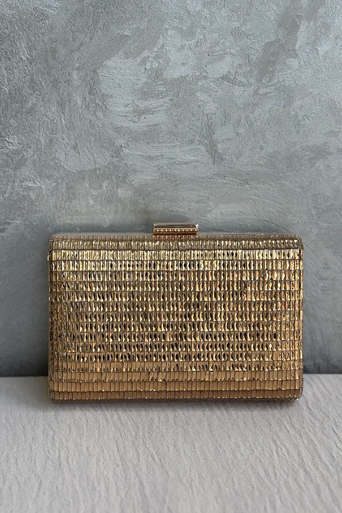 Ekshi Butik Mini Abiye Çanta 334 Altın