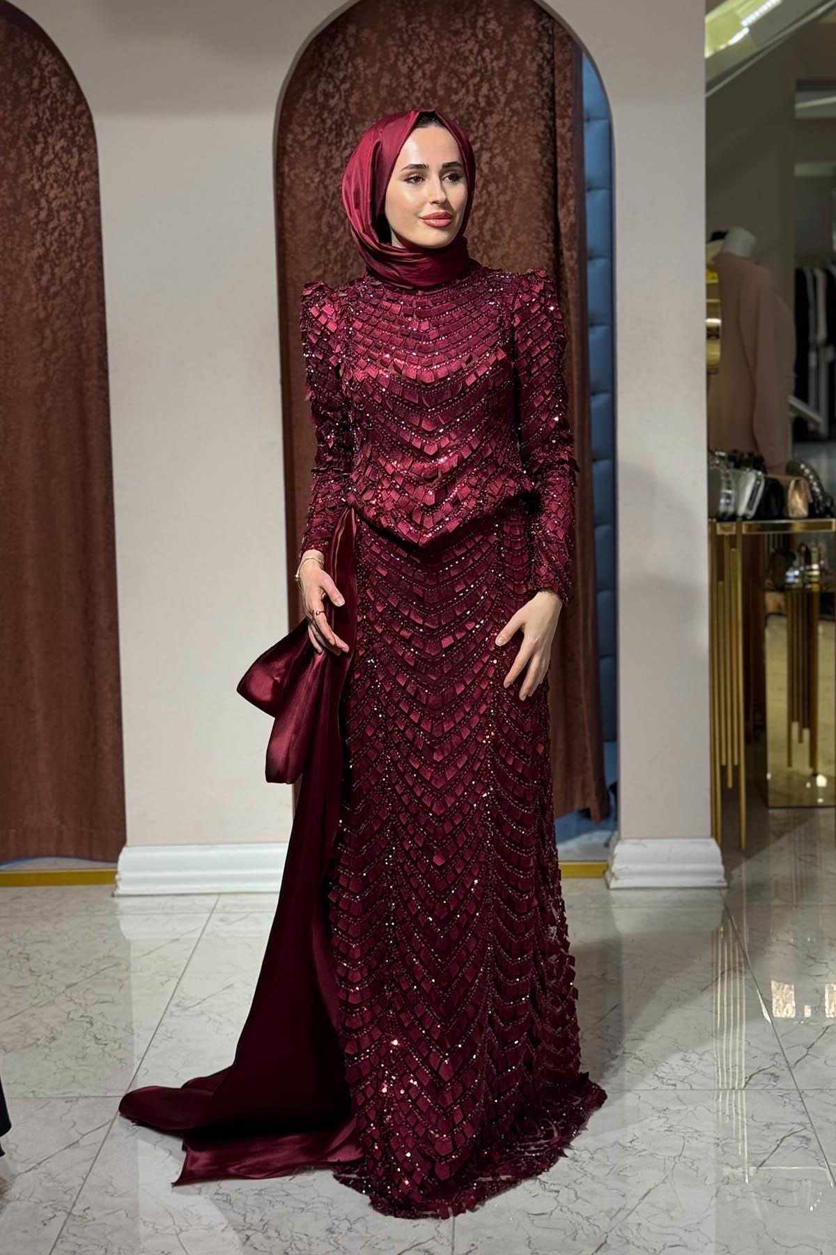 FERİHA SARIOĞLU Aslı Abiye FRHASL Bordo