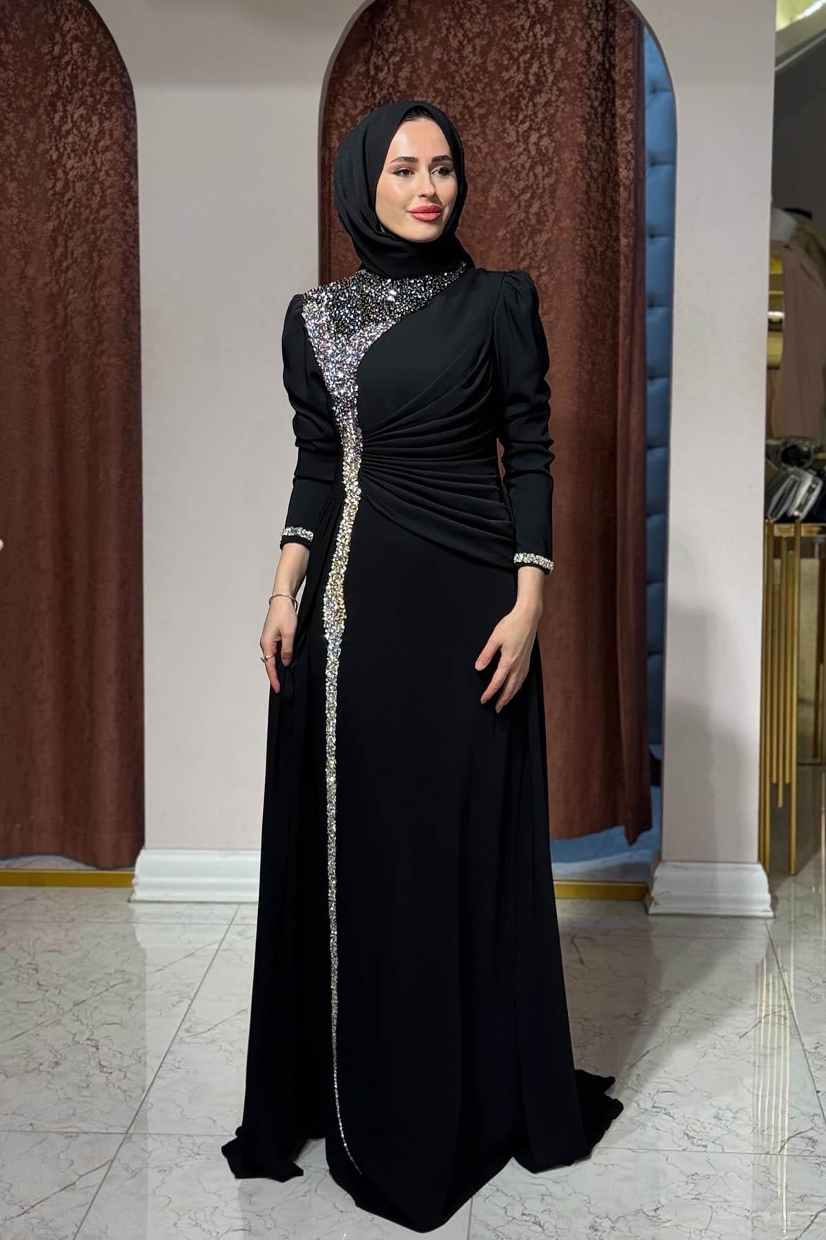 FERİHA SARIOĞLU Ayça Abiye FRHAYC Siyah