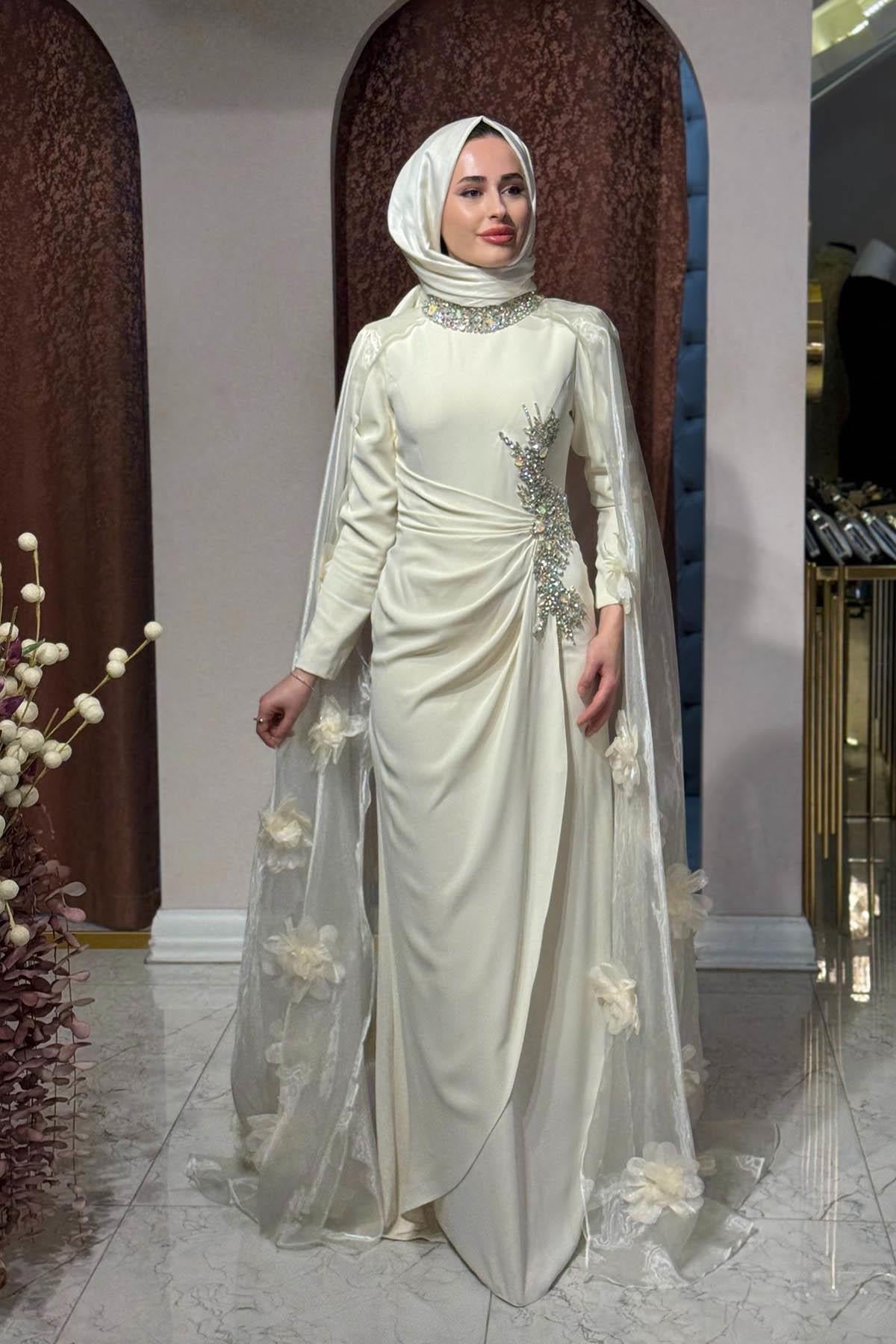 FERİHA SARIOĞLU Azize Abiye FRHAZZ Ekru