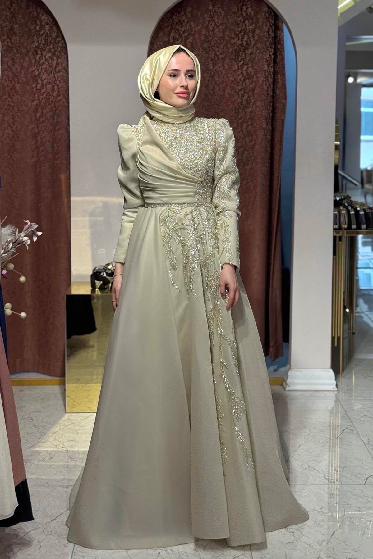 FERİHA SARIOĞLU Belgin Abiye 6112 Gold
