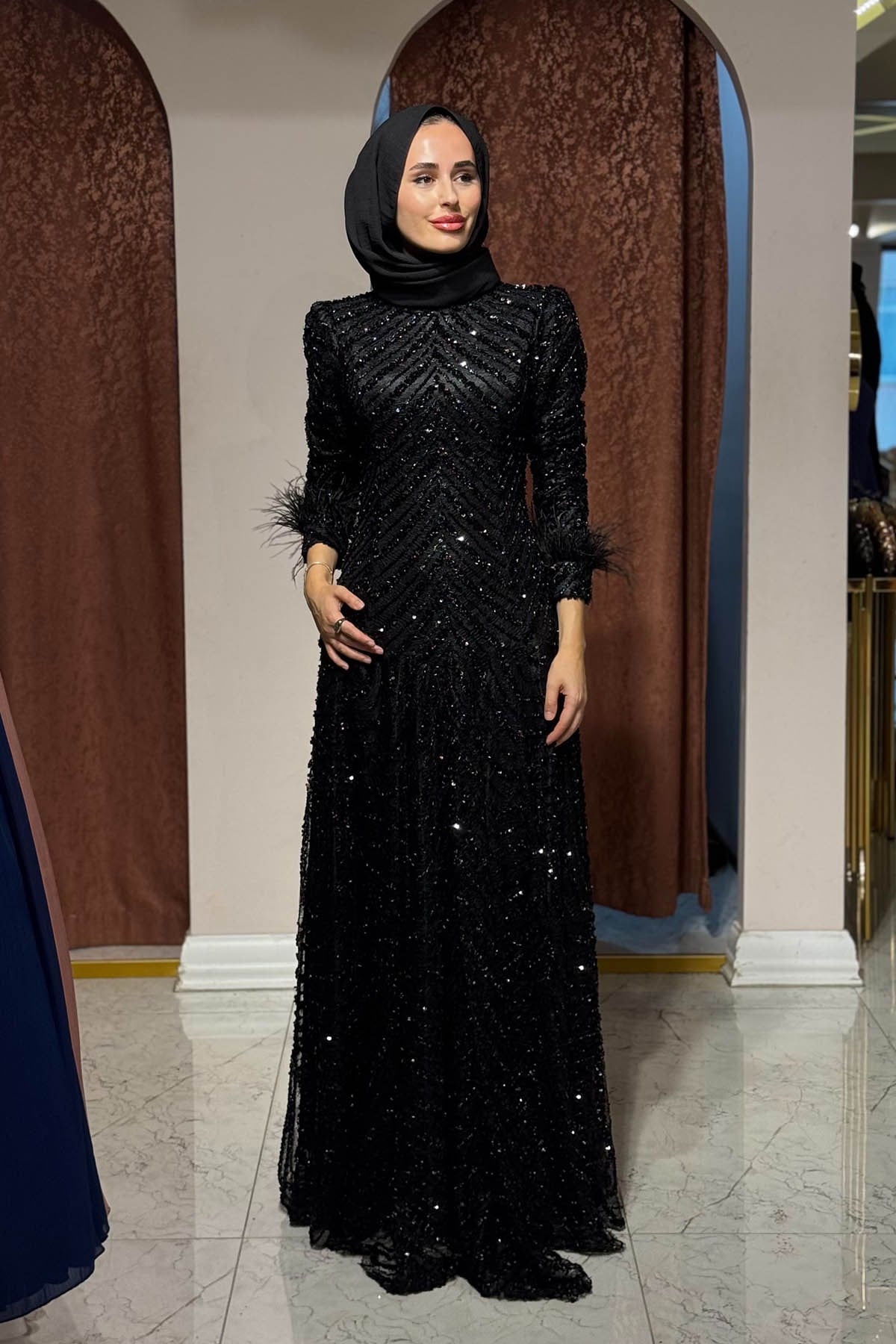 FERİHA SARIOĞLU Bilge Abiye FRHBLG Siyah