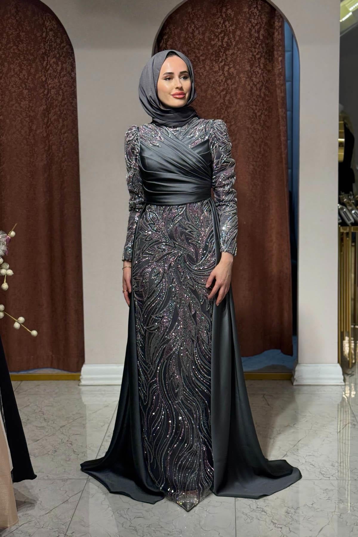 FERİHA SARIOĞLU Mavera Abiye FRHMVR Gri