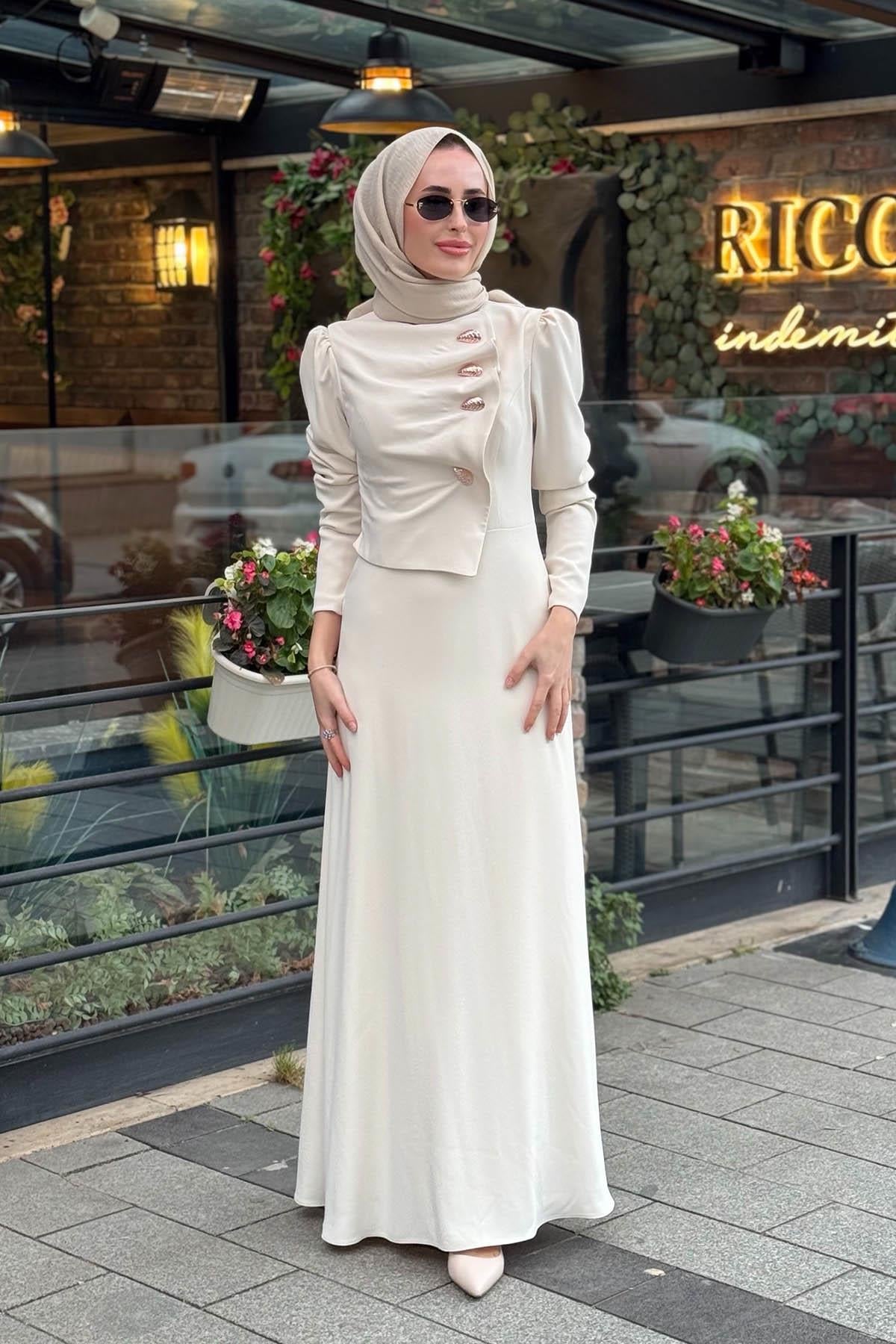 FERİHA SARIOĞLU Nevra Abiye 2026-96 Bej