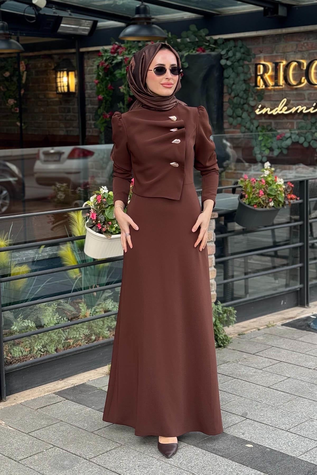 FERİHA SARIOĞLU Nevra Abiye 2026-96 Kahve