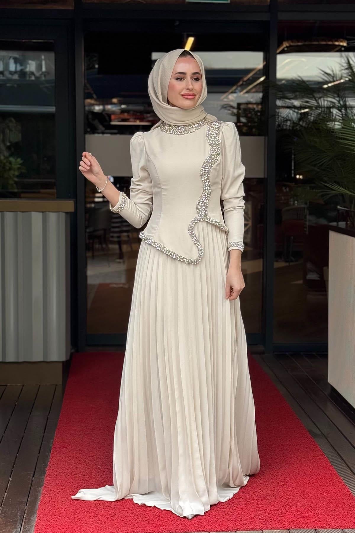 FERİHA SARIOĞLU Piraye Abiye 5102 Ekru
