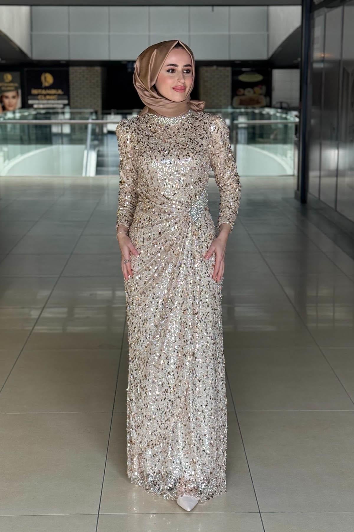FERİHA SARIOĞLU Sevgim Abiye 9082 Gold