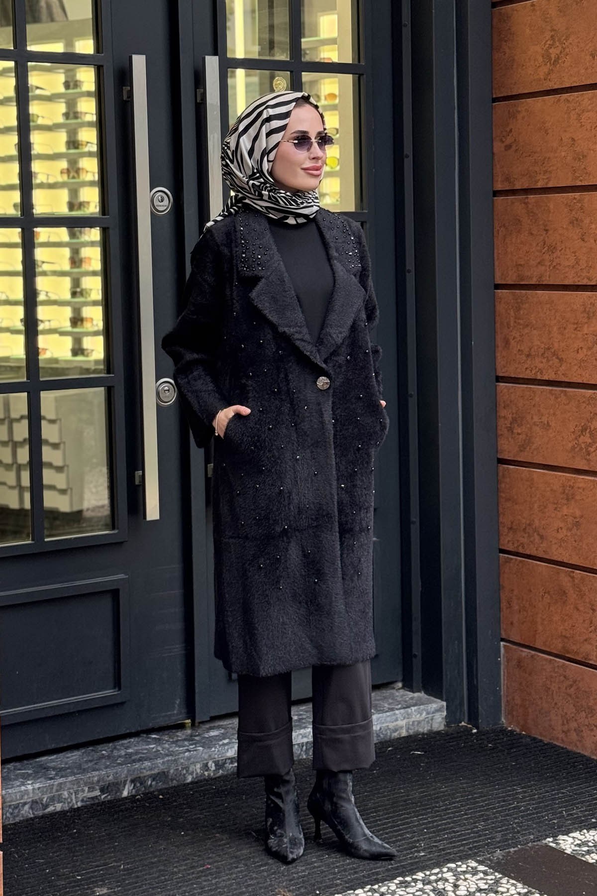 FUAT GÜRŞEN Angora Hırka 26K-4804 Siyah