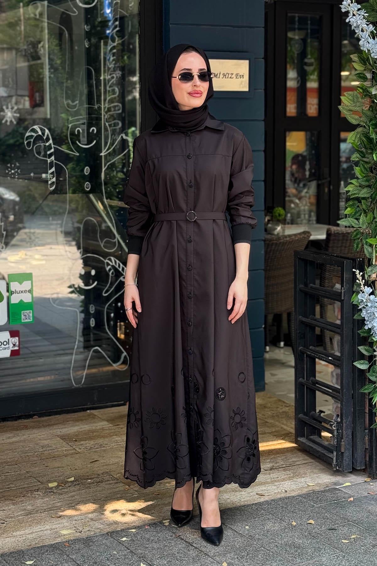 FUAT GÜRŞEN Elbise 26Y-5637 Siyah