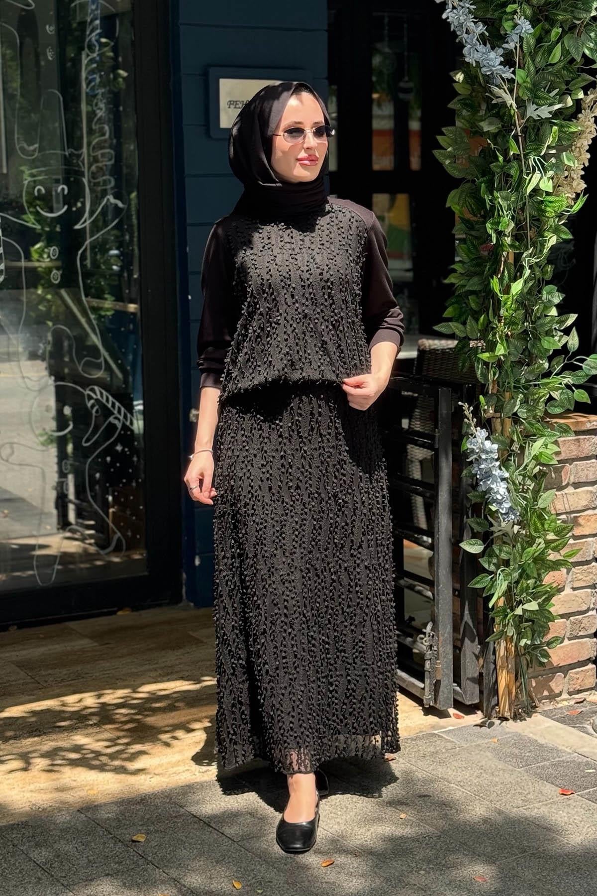 FUAT GÜRŞEN Etekli Takım 26Y-5351 Siyah