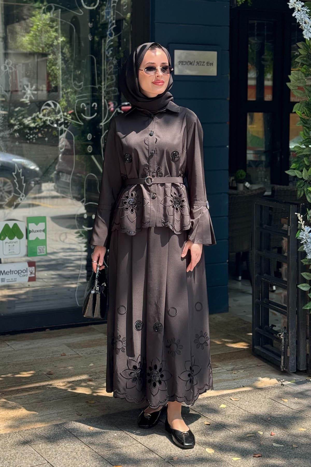 FUAT GÜRŞEN Etekli Takım 26Y-5641 Siyah