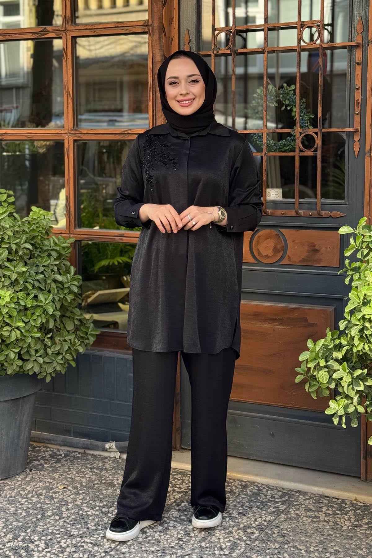 FUAT GÜRŞEN Pantolonlu Takım 25K-4321 Siyah